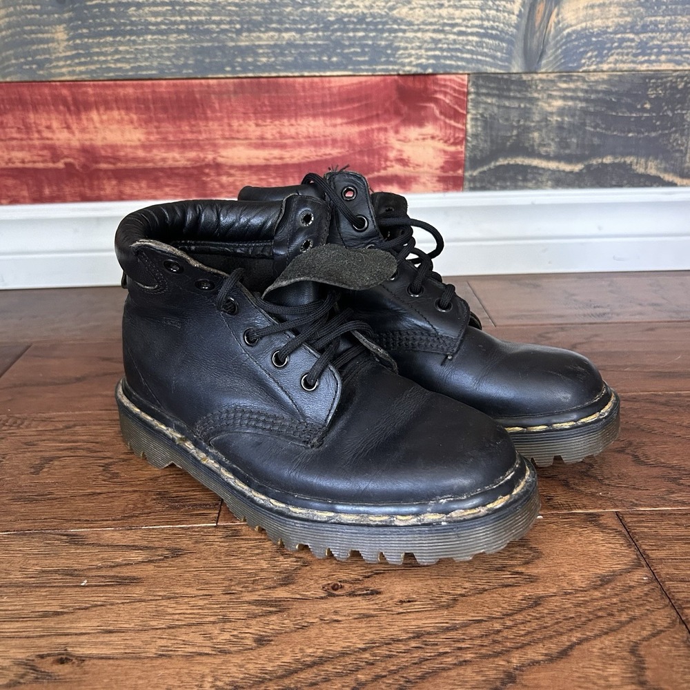 Rare Dr Martens Vintage 939 Ben Boot Black Greasy Leather England UK 6 US 7M 8W